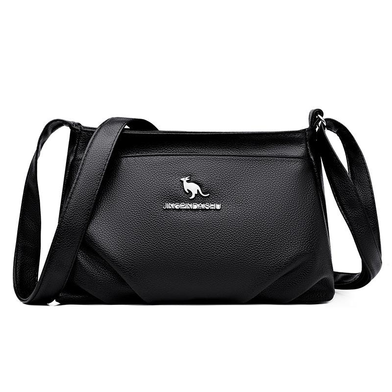 

Women s soft leather bags Women s autumn and winter new versatile large-capacity shoulder messenger bags чёрный