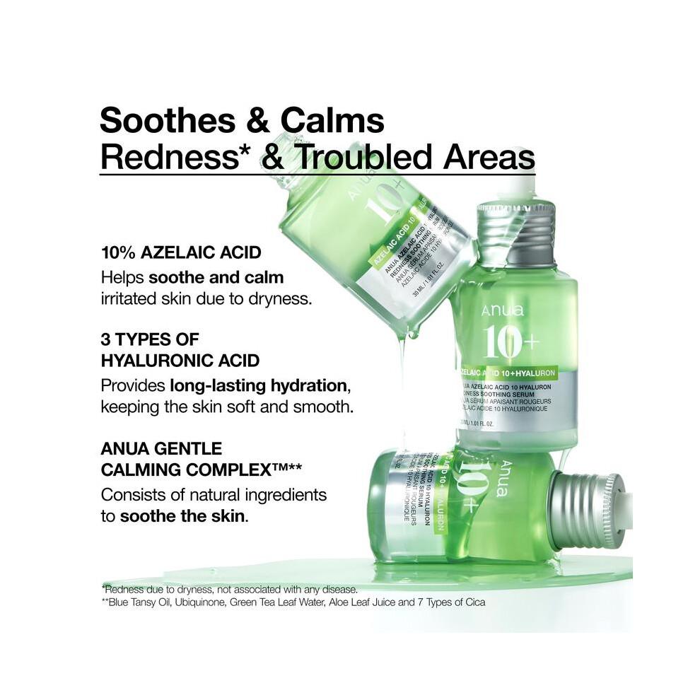 Azelaic Acid 10 Hyaluron Redness Soothing Serum 1.01 fl.oz.(30ml)Azelaicacid, Hyaluronic Acid, Non-Poreclogging