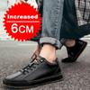 Fashion New Summer Men Genuine Leather Casual Shoes Men Sneakers Men Shoes Comfortable Platform Male Footwear Height Increase Insole 6CM