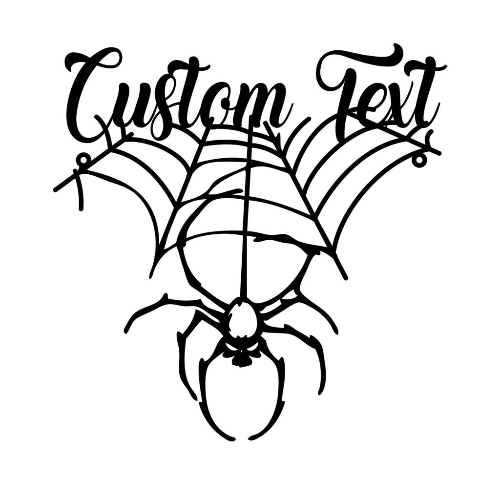 Metal Spider Wall Art, Halloween Home Decor, Gothic Metal Sign, Spider Web Ornament, Vintage Tin Sign
