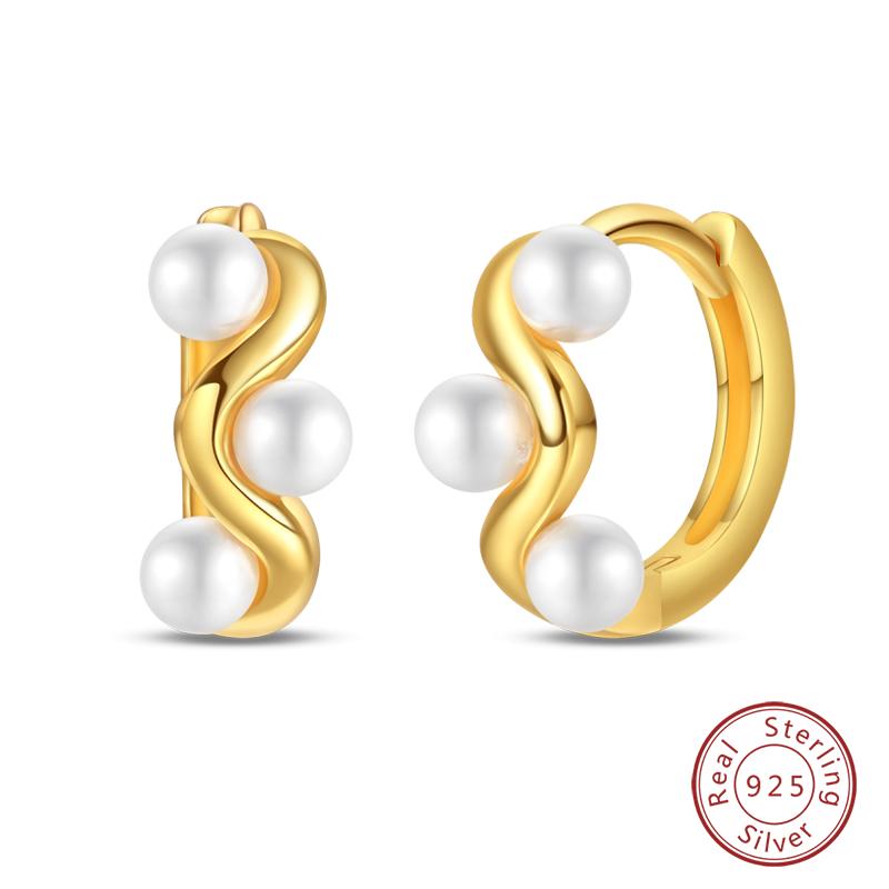 Luxus Goldene Muschel Seestern Perlen Ohrstecker 925 Silber Schmetterling Herzförmige Anhänger Perlenohrringe Für Frauen Party Schmuck