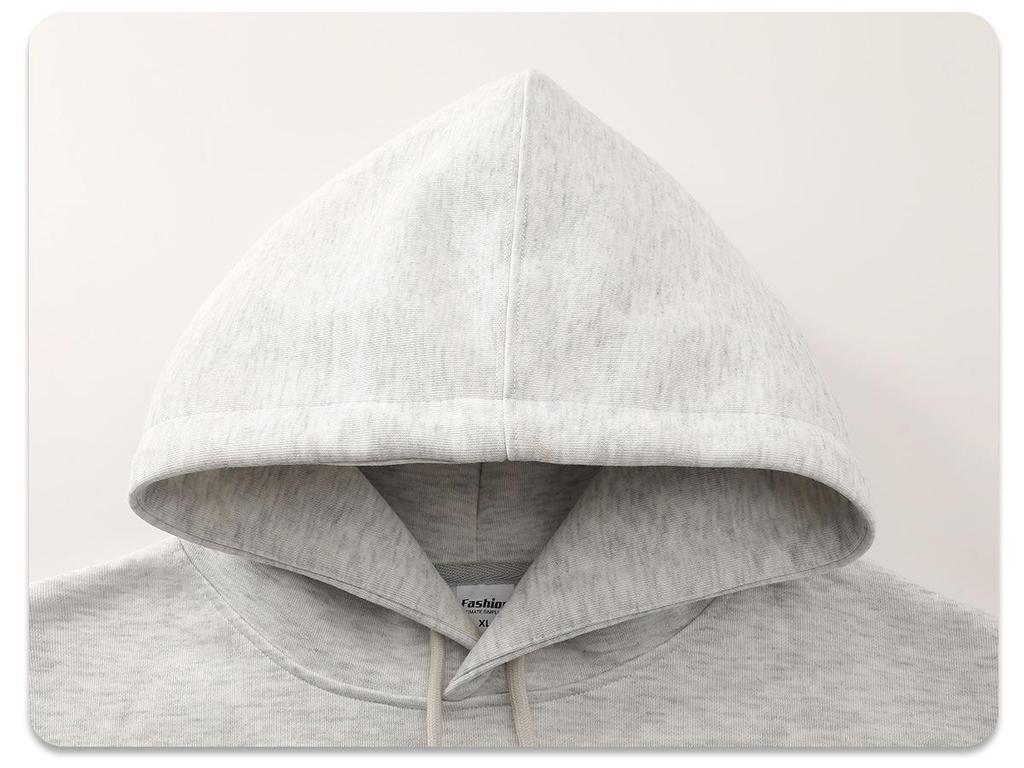 Men's Heavyweight Antibacterial Faux Cotton Hoodie - Solid Color, Unisex, Fall/Winter Essential