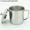 ZISIZ 304 Stainless Steel Multi-Purpose Mug with Handle and Lid (Pack of 3)