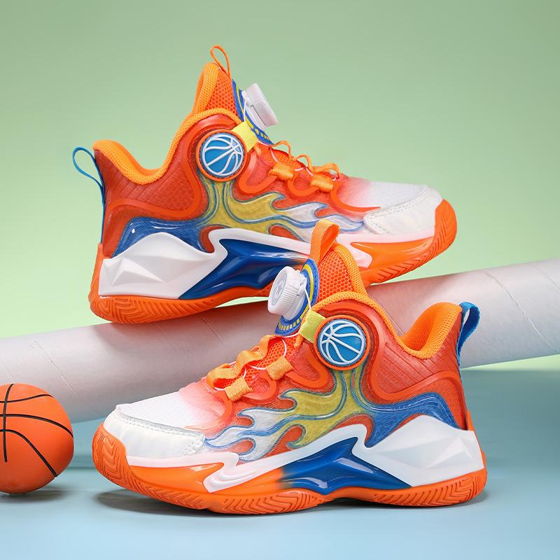 Children's Basketball Shoes Lightweight Classmates Summer Comfortable Breathable Mesh Children's Sports Shoes Red Rabbit Middle School Child