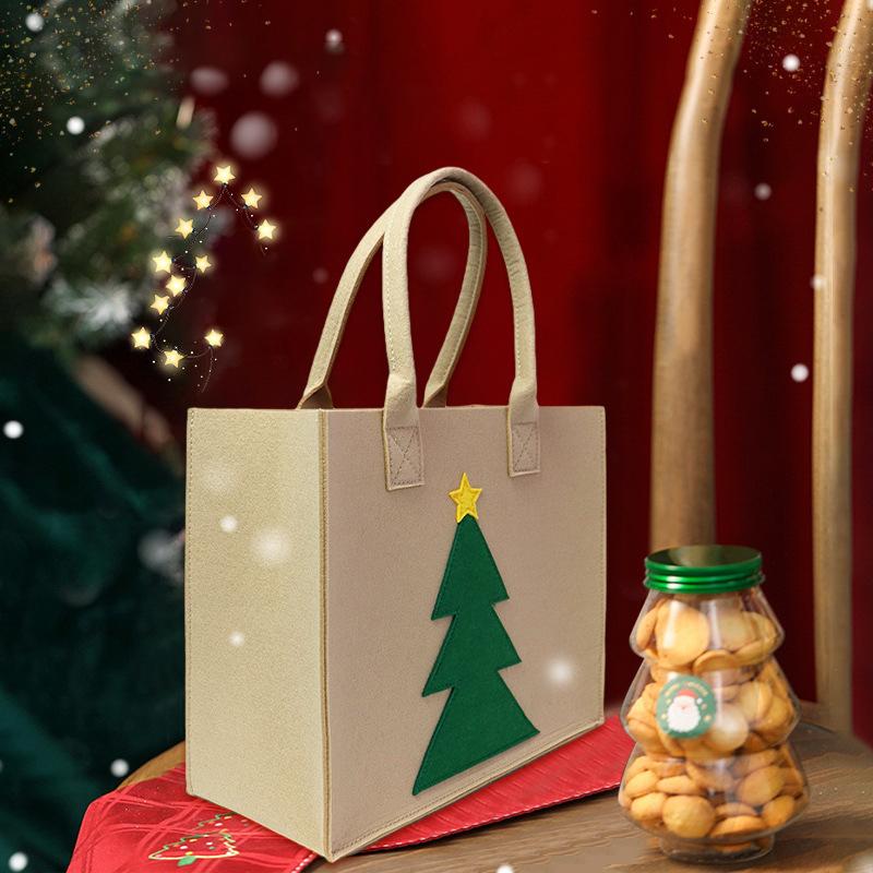 

Рождественская универсальная фетровая сумка-сумка для рождественского подарка на досуг красный