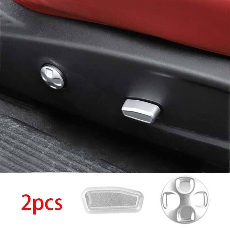 For Dodge Challenger 2015-2023 Matte Silver Seat Adjust Handle Button Cover Trim
