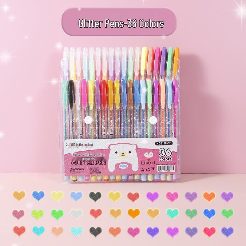 

Набор гелевых ручек с блестками: Сделай сам хайлайтер и цветную шариковую ручку для студентов