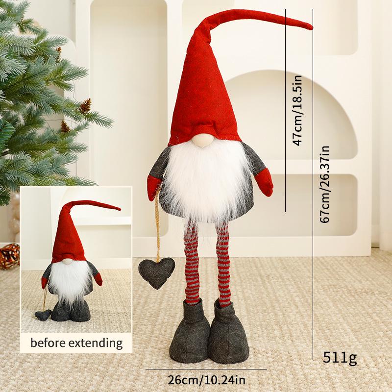 Santa Claus Gnome Figurine - Christmas Scene Decoration Ornament Single