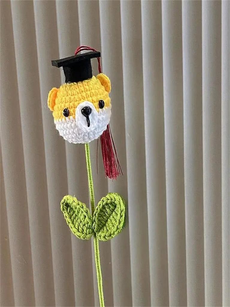 1 Handmade Crochet Doctor's Hat - Suitable for Boys and Girls, Fabric Decoration Suitable for Graduation Gifts