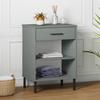 VidaXL Console Cabinet with Metal Legs Grey Solid Pine Wood OSLO, Furniture, Hallway Furniture, Hall Furniture 351001