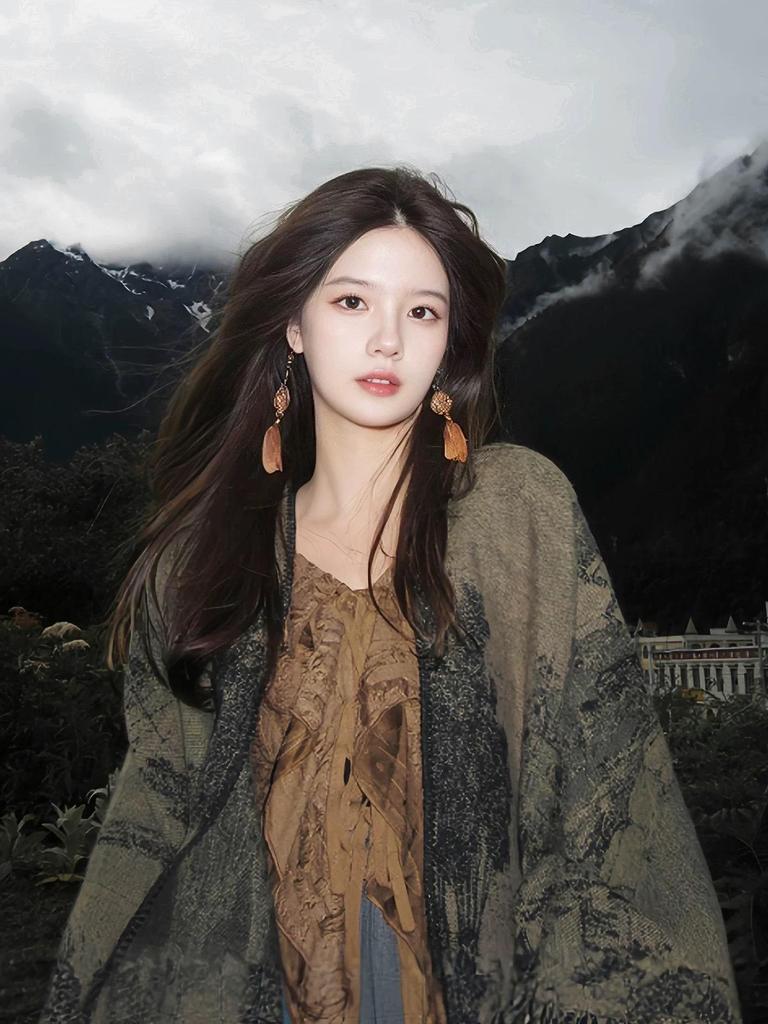 Northwest Xinjiang Women's Autumn/Winter Shawl Cape: Western Sichuan Travel Cloak & Thick Tibetan Scarf