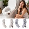 Toilet Seat Cover Pads 1-Pair Adhesive Washable Soft Plush Bathroom Toilet Seat Warmer Pads For Winter Cold Weather Home RV