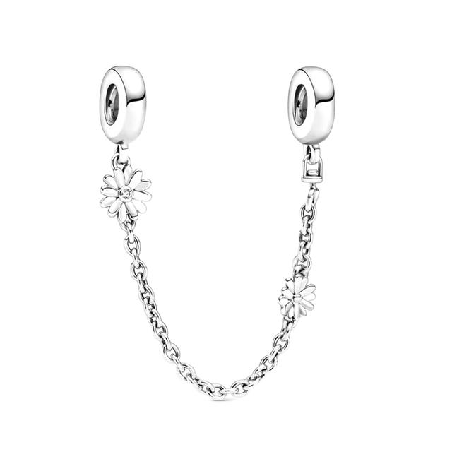 Nový 925 Sterling Silver Sparkling Pav éCrown O Tree Bezpečnostní řetízek Přívěsek Korálky Temperament Náramek Ženy Šperky Dárek