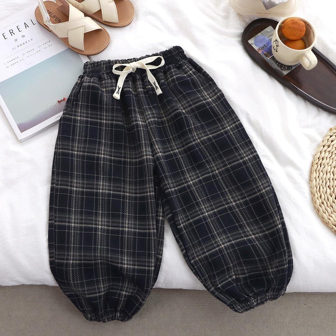 

Весенне-осенние модные брюки для мальчиков и девочек, корейские повседневные брюки-джоггеры, модные универсальные детские брюки 80