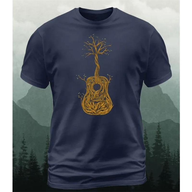 Vintage Tree Pattern 3d Print T-shirts Loose Oversized Fashion Sports Tops Street Casual Men's T-shirts