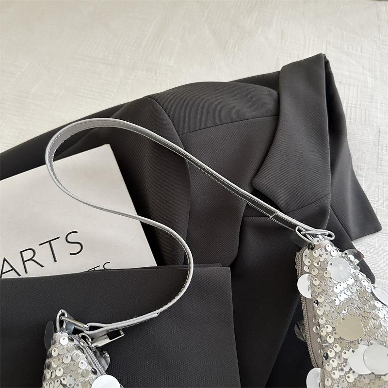 Autumn and Winter Super Fire Niche Sequined Bag Women's 2025 New Versatile Shoulder Underarm Bag Fashionable Tote Bag