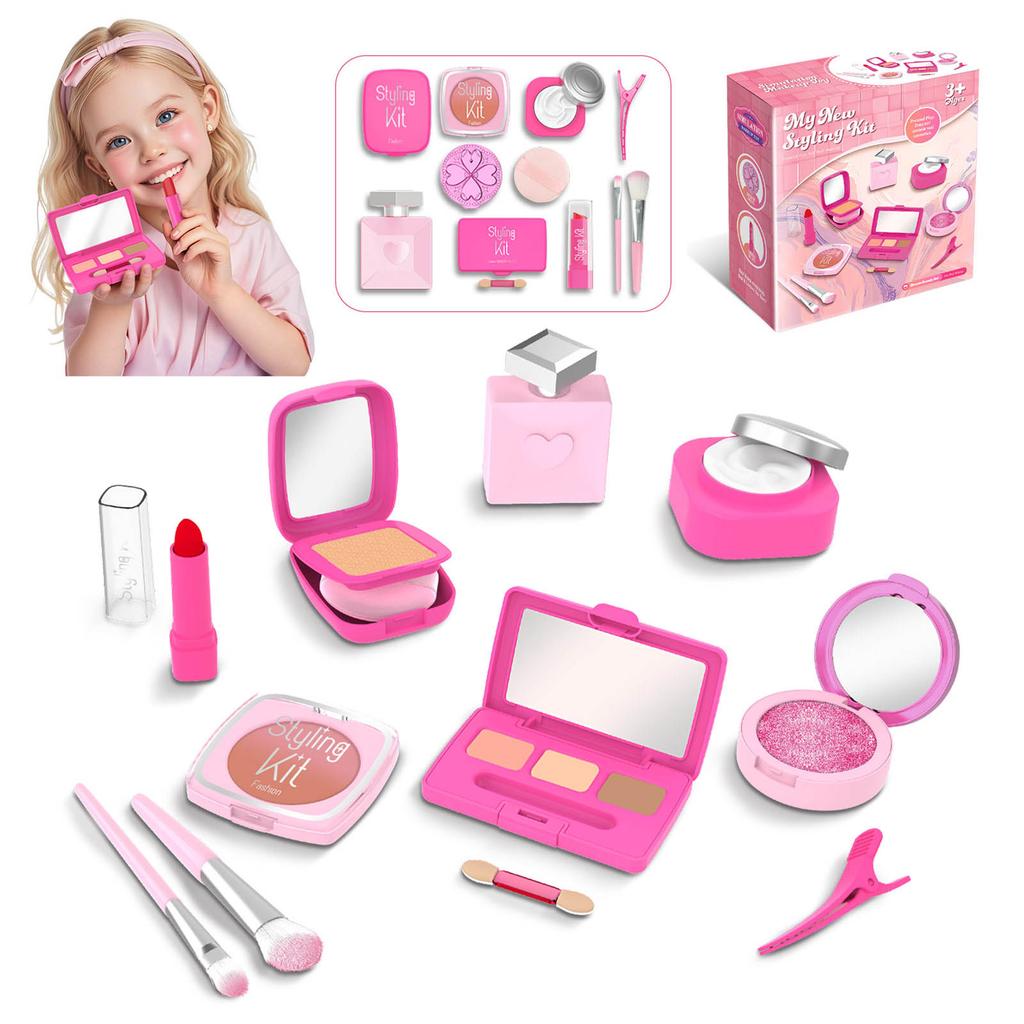 Pretend Play Cosmetic Set For Girls NonMessy Simulation Makeup Kits Role Playing Game Makeup Toy Kids Birthday Gift