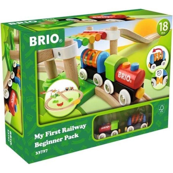 Circuit de train en bois BRIO Mon Premier Circuit de Découverte - Coffret 18 pièces - Dès 18 mois