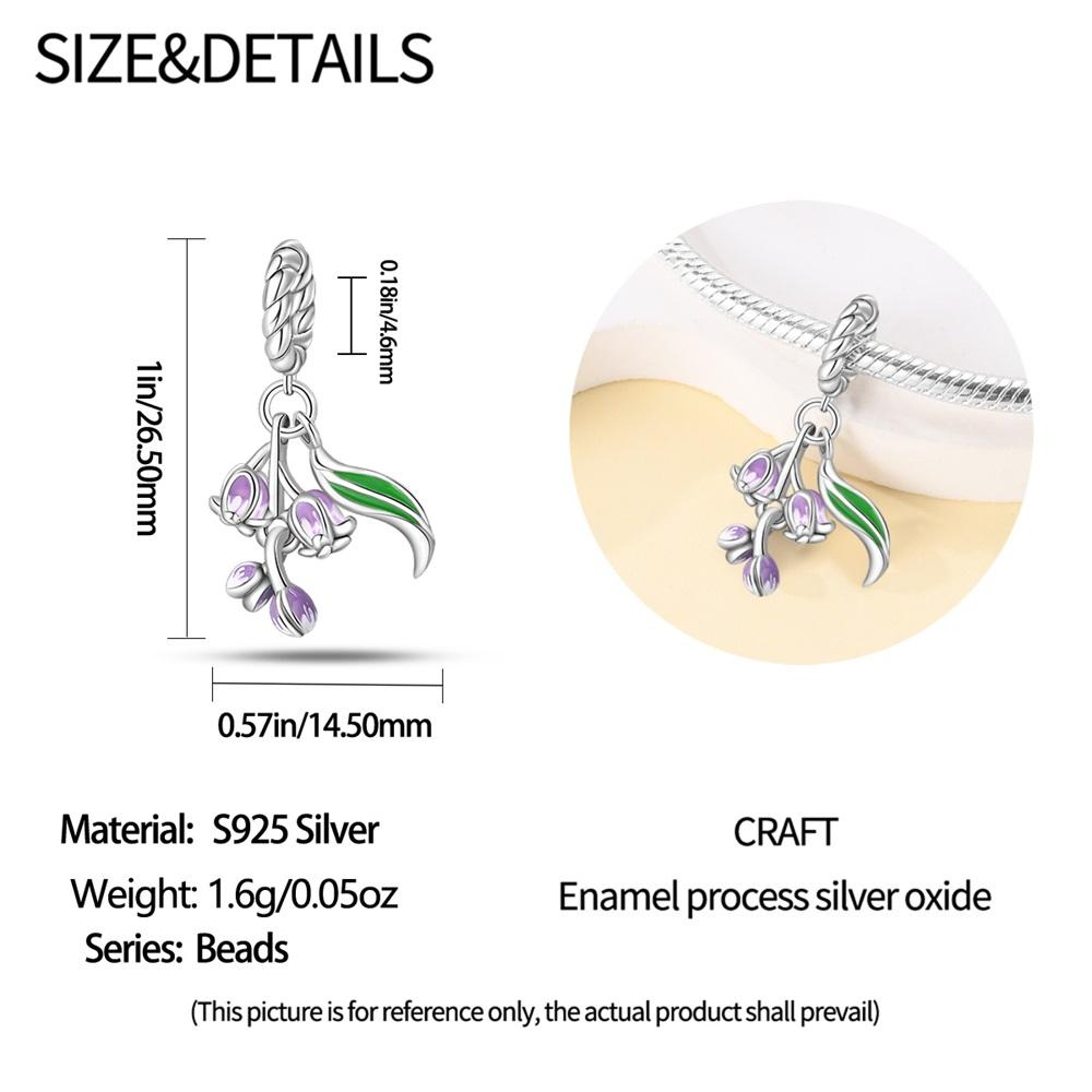 Genuine Copper Charm Luxurious Purple Flowers Bead Fits Bracelets DoItYourself Women Crafting Delicate Gifts Beautiful Exquisite