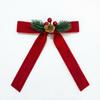 Christmas Velvet Bow & Bell Hanging Ornaments Door Decor