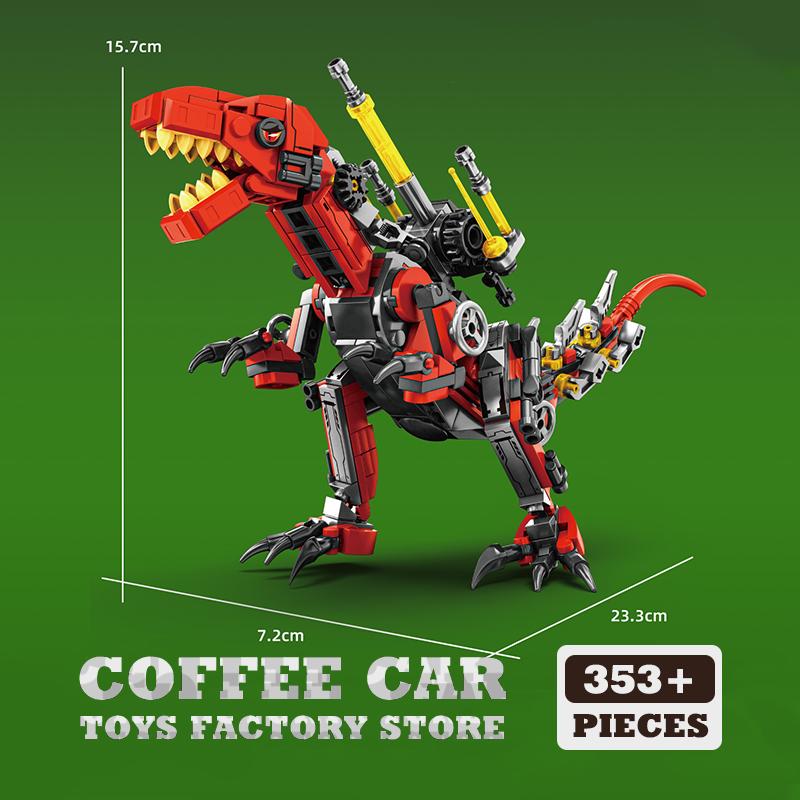 Non-Toxic Creative T-Rex Bricks Puzzle Toys Moc Mech Dragon Building Kit 3D Dinosaur Block Triceratops Robot Model Gift For Kids Adult New