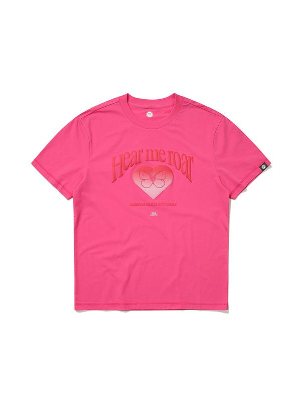 BBC EARTH Heart Graphic Short Sleeve T-Shirt_Pink