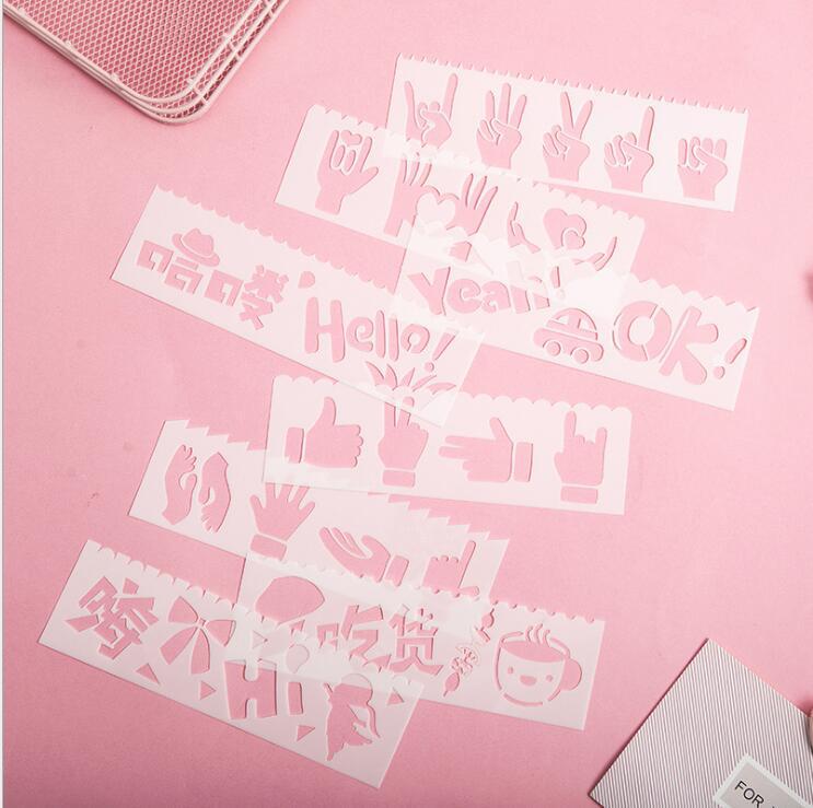Children's Lace Notebook Ruler Set: 16 Style Templates for Drawing and Coloring (18.5 X 5.5 Cm)