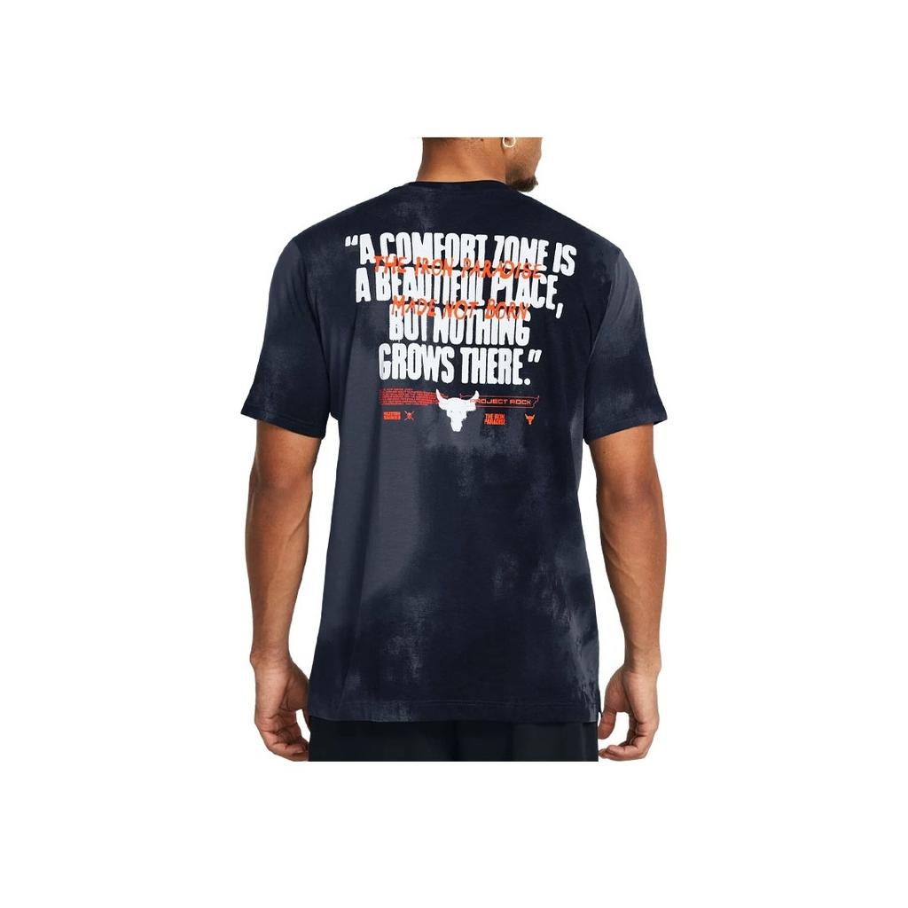 Under Armour Project Rock Sun Wash Training Graphic T-Shirt Men Tops Storm-Gray 1383297-044