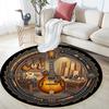 Guitar Workshop Craftsmanship Round Area Rug Under Office Chairs Bedroom Living Room Home Decor
