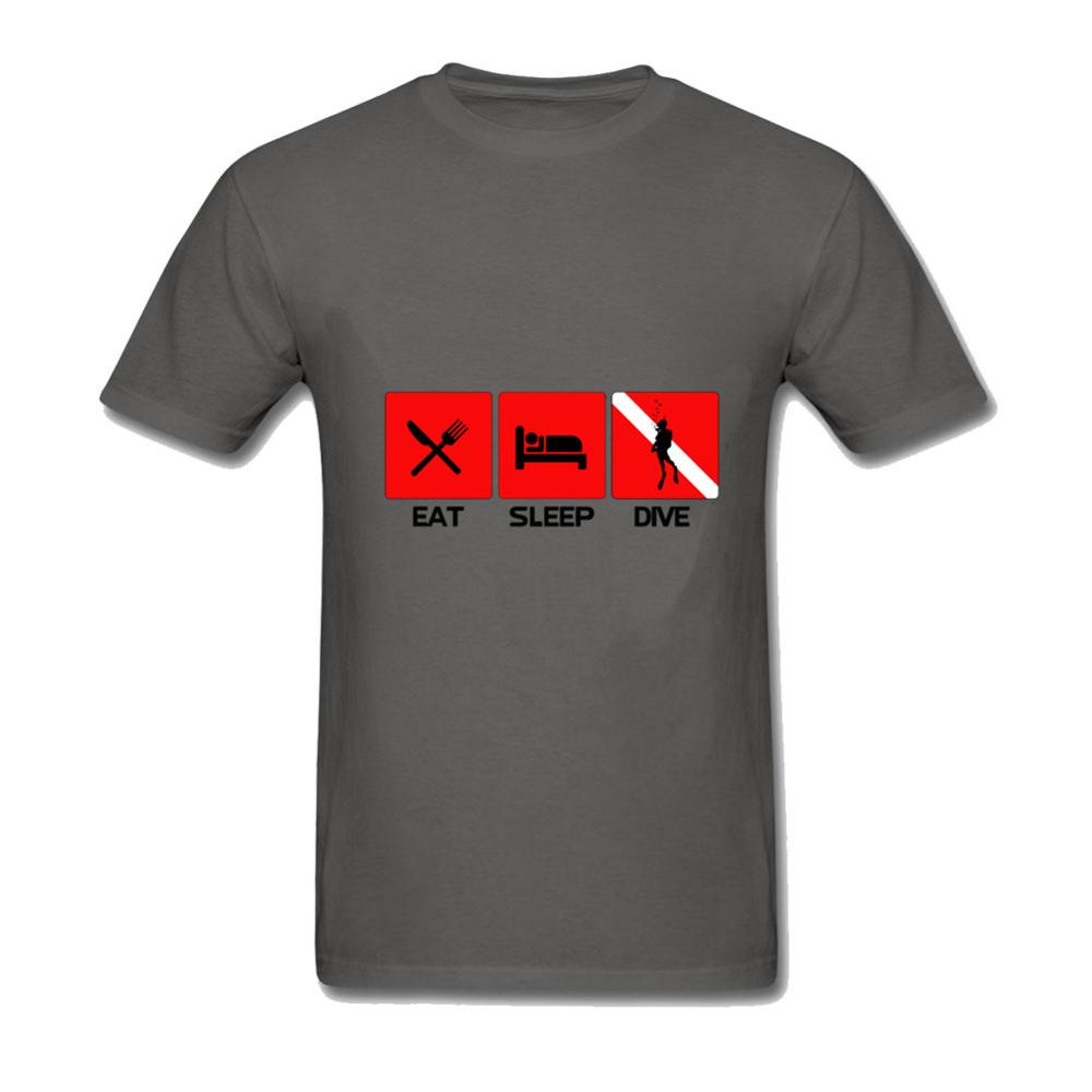 Eat Sleep Dive Letter Printed O Neck T Shirt Summer Arrival Short Sleeve T