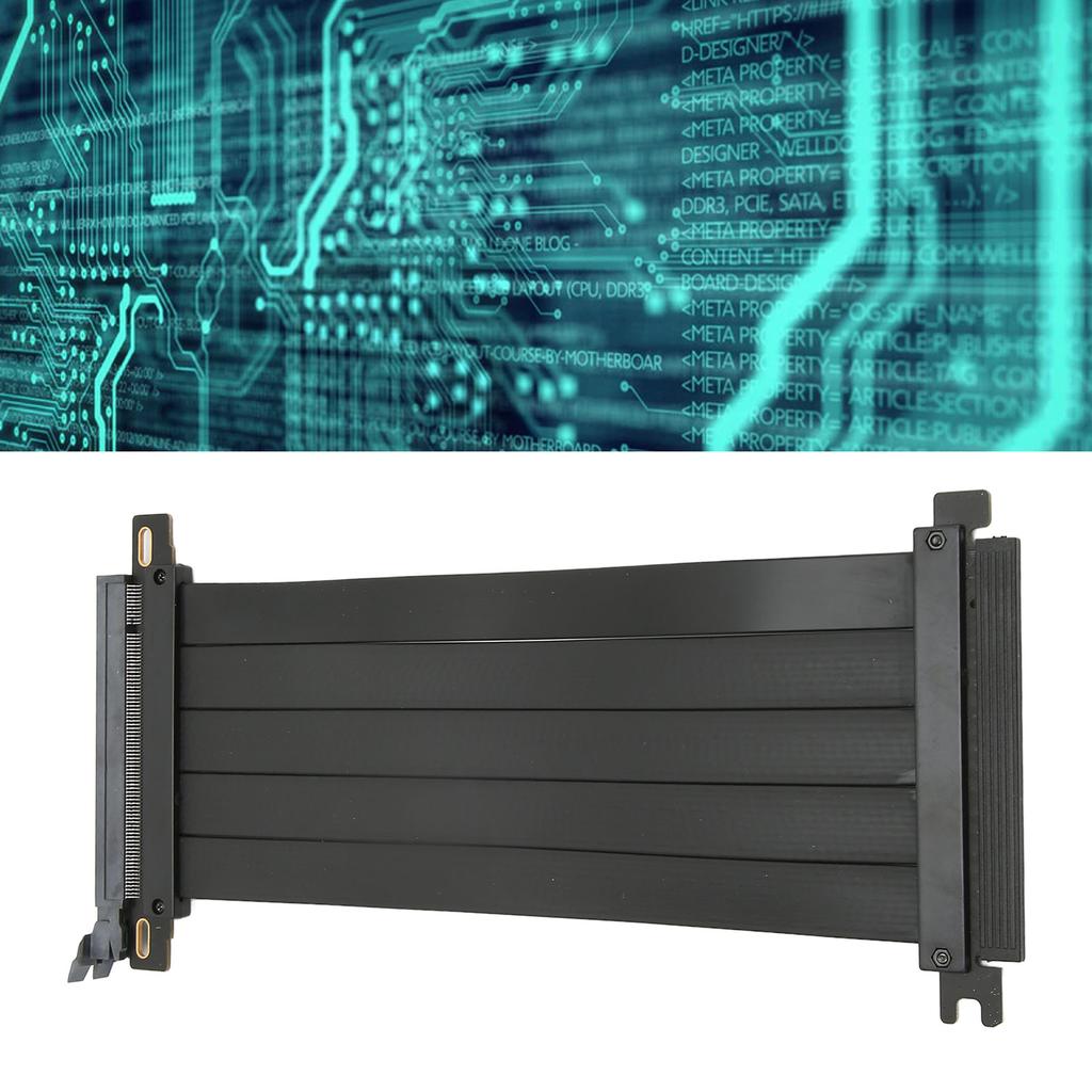 PCIE 4.0 X16 Extender Right Angle 128Gbps Anti Interference Plug and Play GPU Extension Cable for Graphic Card