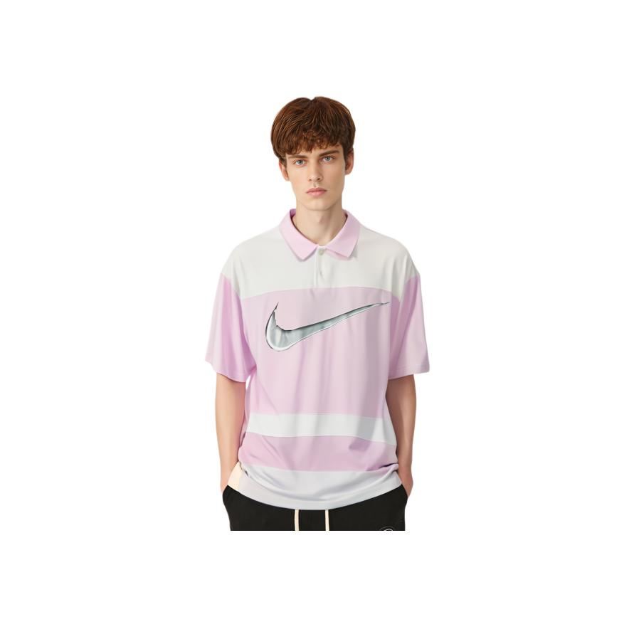 New Nike Sportswear Men's Color Block Polo Shirt Pink FN3694-125