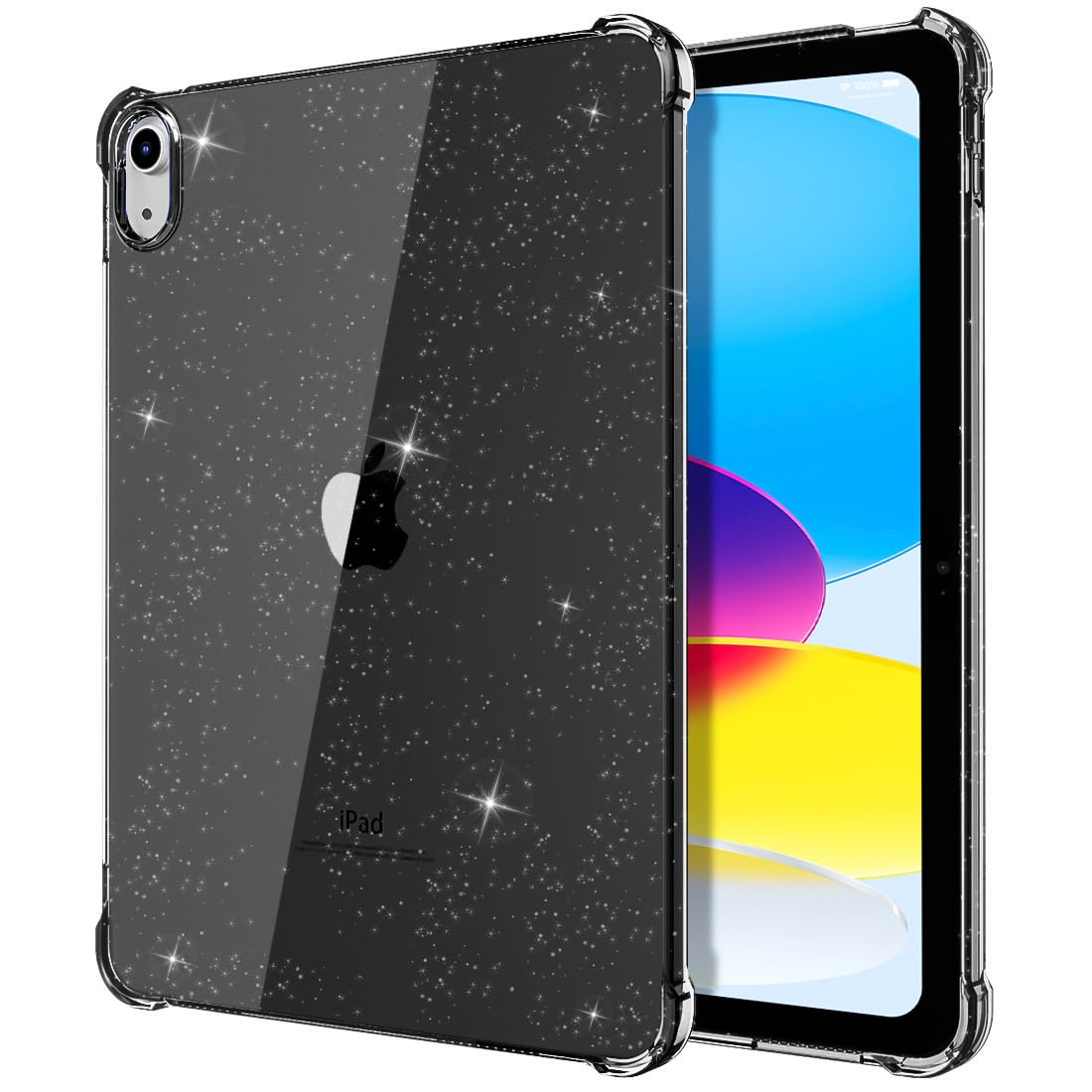 Pour iPad 11ème 10ème 9ème 8ème Génération Air Mini Pro 8.3 9.7 10.2 10.9 11 Coque en Silicone Souple Scintillante Pailletée Coque Airbag iPad mini 6 8.3-inch