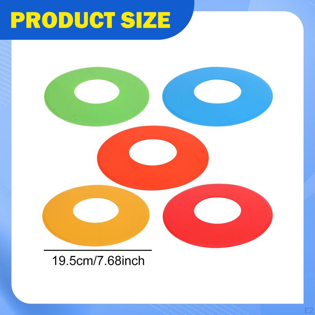 5-częściowe znaczniki podłogowe, płaskie dyski do oznaczania, pole do ćwiczeń z przeszkodami, płytki do oznaczania boiska,