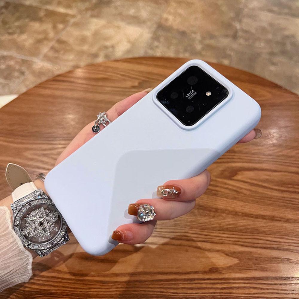 Para Capa Xiaomi 14 Silicone Líquido + PC Agradável à Pele Capa de Telefone