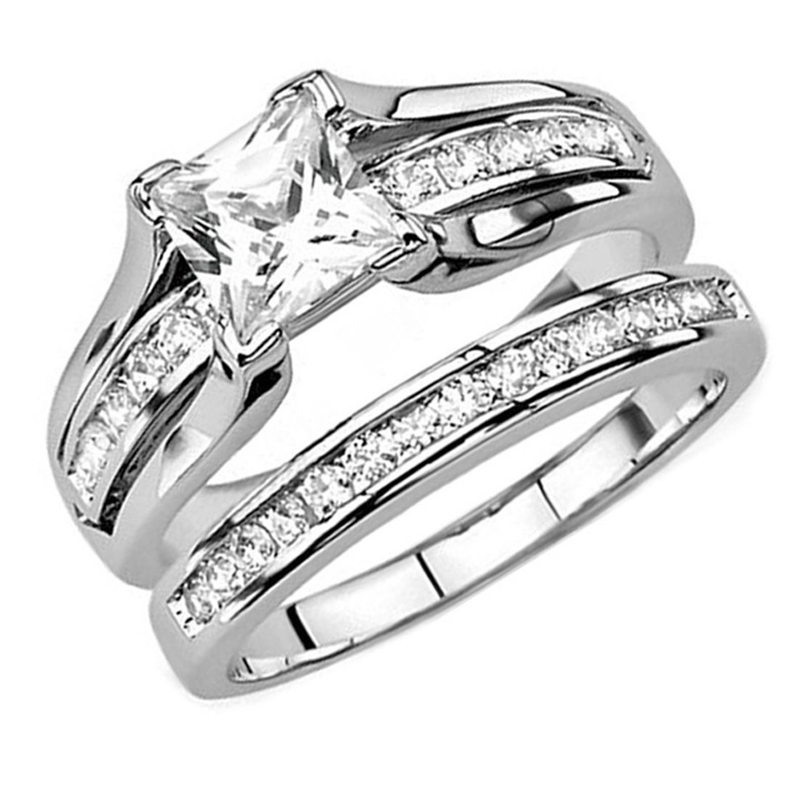 

Metal Women.s 1.25 Ct Wedding Engagement Ring Set Sterling 925 Round Zirconia 9 серебряный