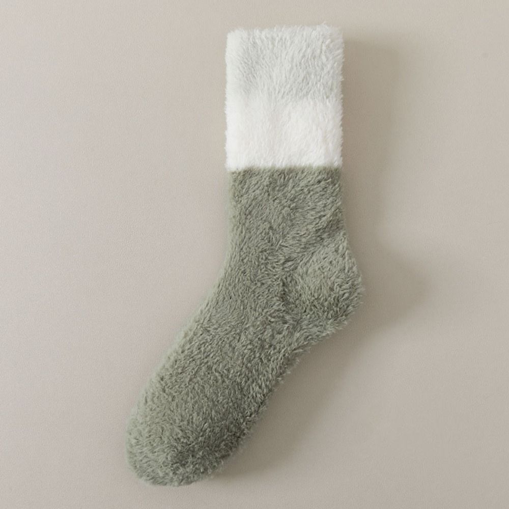 Winter Coral Fleece Socks Sleeping Mid Tube Socks Women Floor Plush Socks  For Female Men