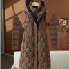 2026 Fashion Winter Long Parkas Women's Down Cotton-padded Jacket Detachable-sleeve Coats Thicken Warm Overcoat Hooded Outerwear