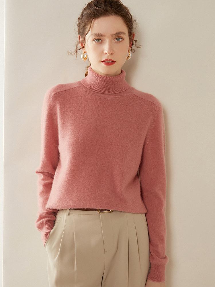Women's High-Neck Cashmere Sweater - Autumn/Winter Loose Fit Long-Sleeve Pullover