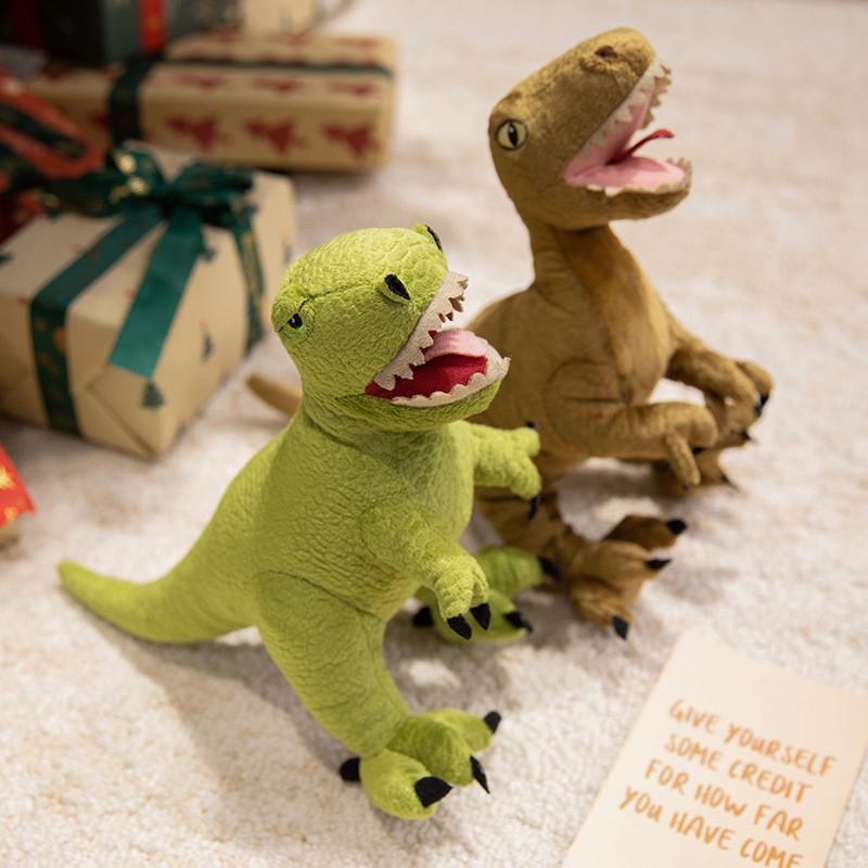 Coleção de Pelúcias de Dinossauro Braquiossauro Velociraptor Com Algodão PP Confortável Para Crianças