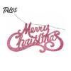 Store Window Holiday Decor Merry Christmas Letter Sign for Tree, Glitter Plastic Hanging Xmas Tree Decorations Ornaments, Sparkling Letters