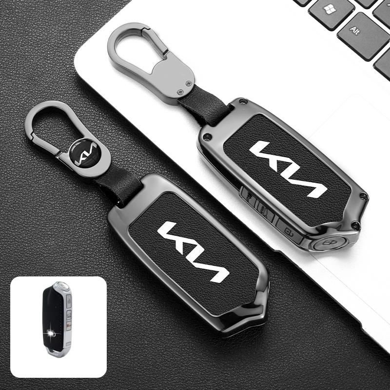 Zinc Alloy Leather Car Remote Smart Key Holder Case Shell For Kia KN Stinger Stinger GT GT Elite GT K9 Auto Interior Accessories