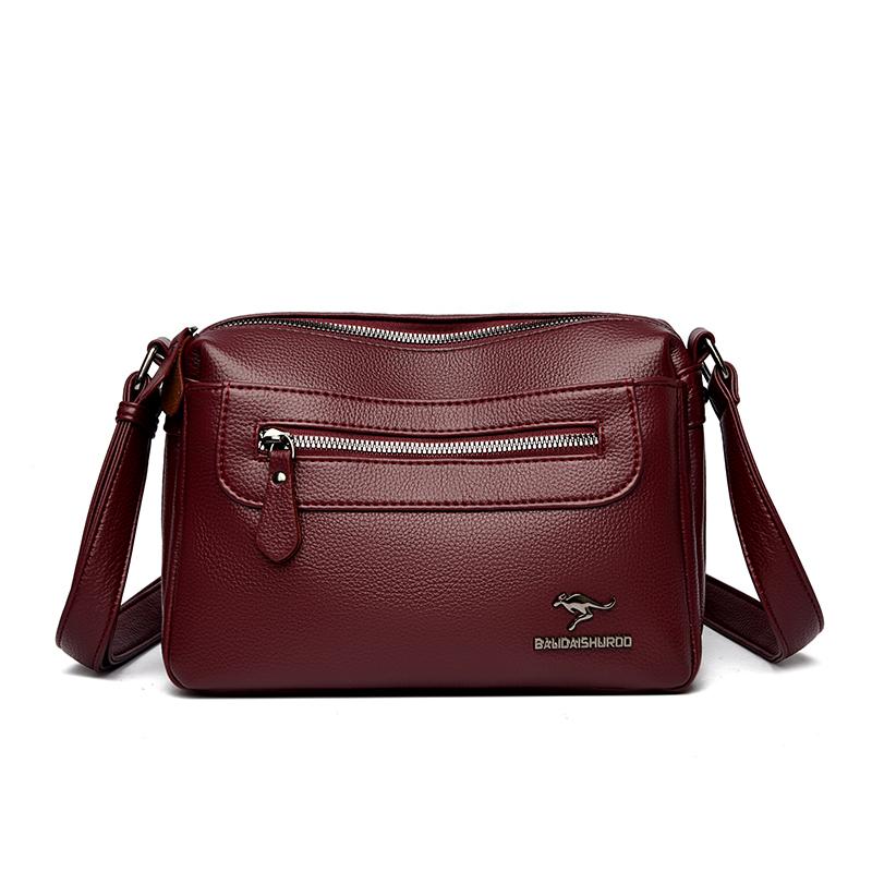 Fashionable Women's Leather Crossbody Bag, Elegant Shoulder Bag, Women's Large Capacity Crossbody Bag, Retro Shoulder Bag, Multi Pocket Shoulder Bag