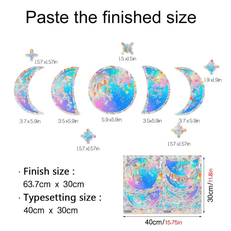 Sun Catcher Flower Window Decals Static Cling Window Sticker Anti Collision Window Decals for Bird Strikes Rainbow Stickers