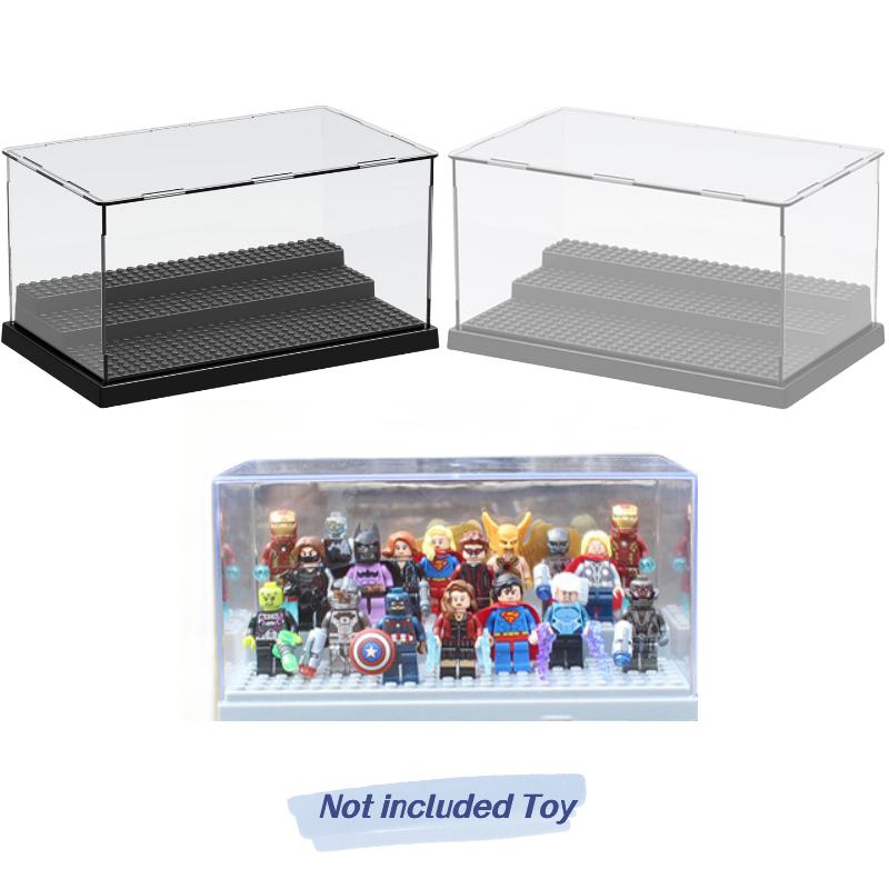 Blocks Building Detachable Display Box Transparent Board Diy Dustproof Storage