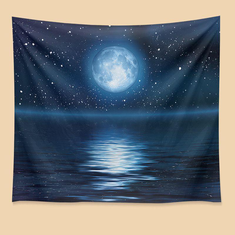 

Гобелен 1315м Инс Звездное Небо Ночь Луна Фоновая Ткань Настенное Украшение Blue Reflection