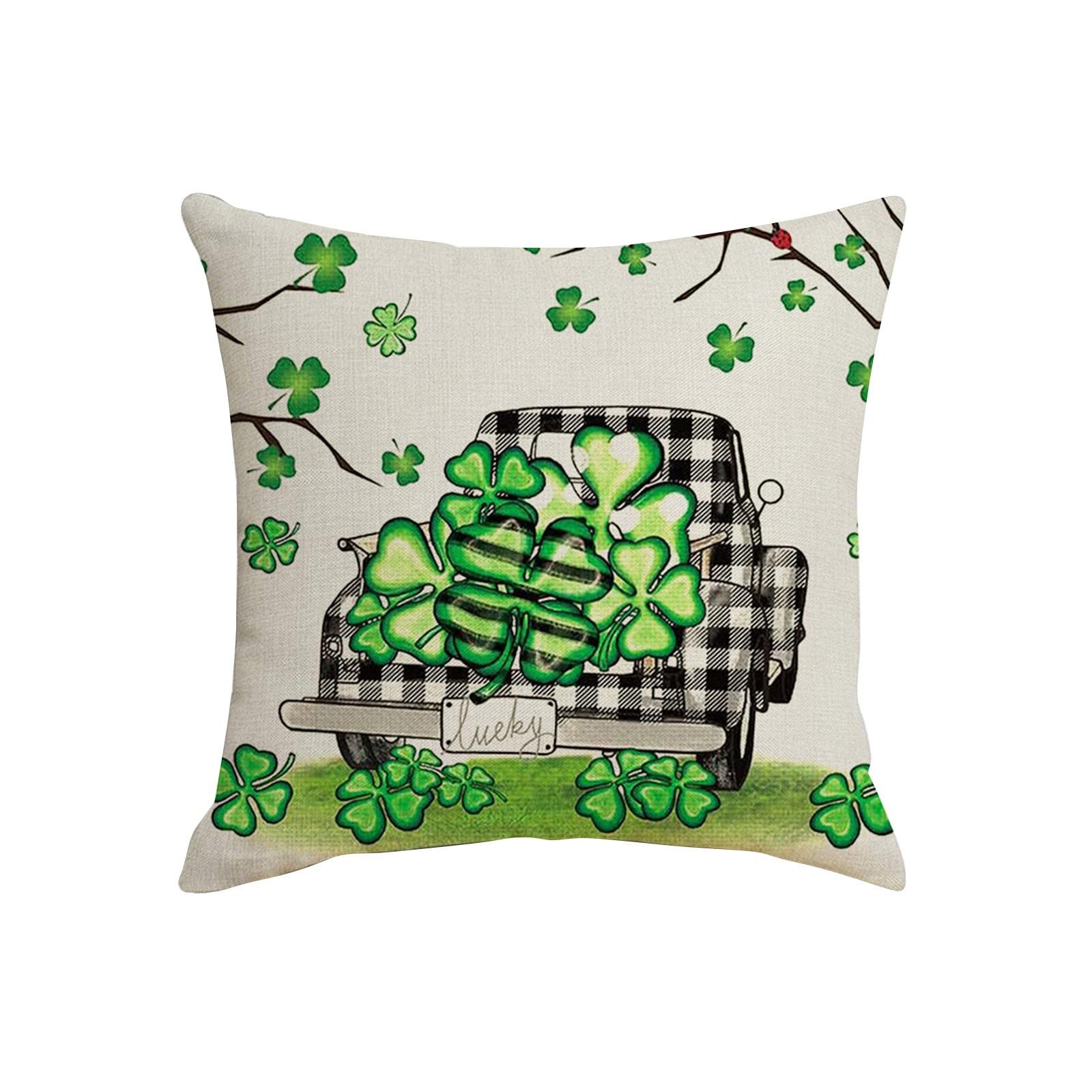 45x45см Украшения на День Святого Патрика для дома Наволочка Клевер Наволочка Святого Патрика Ирландская вечеринка Декоративная наволочка 45x45cm