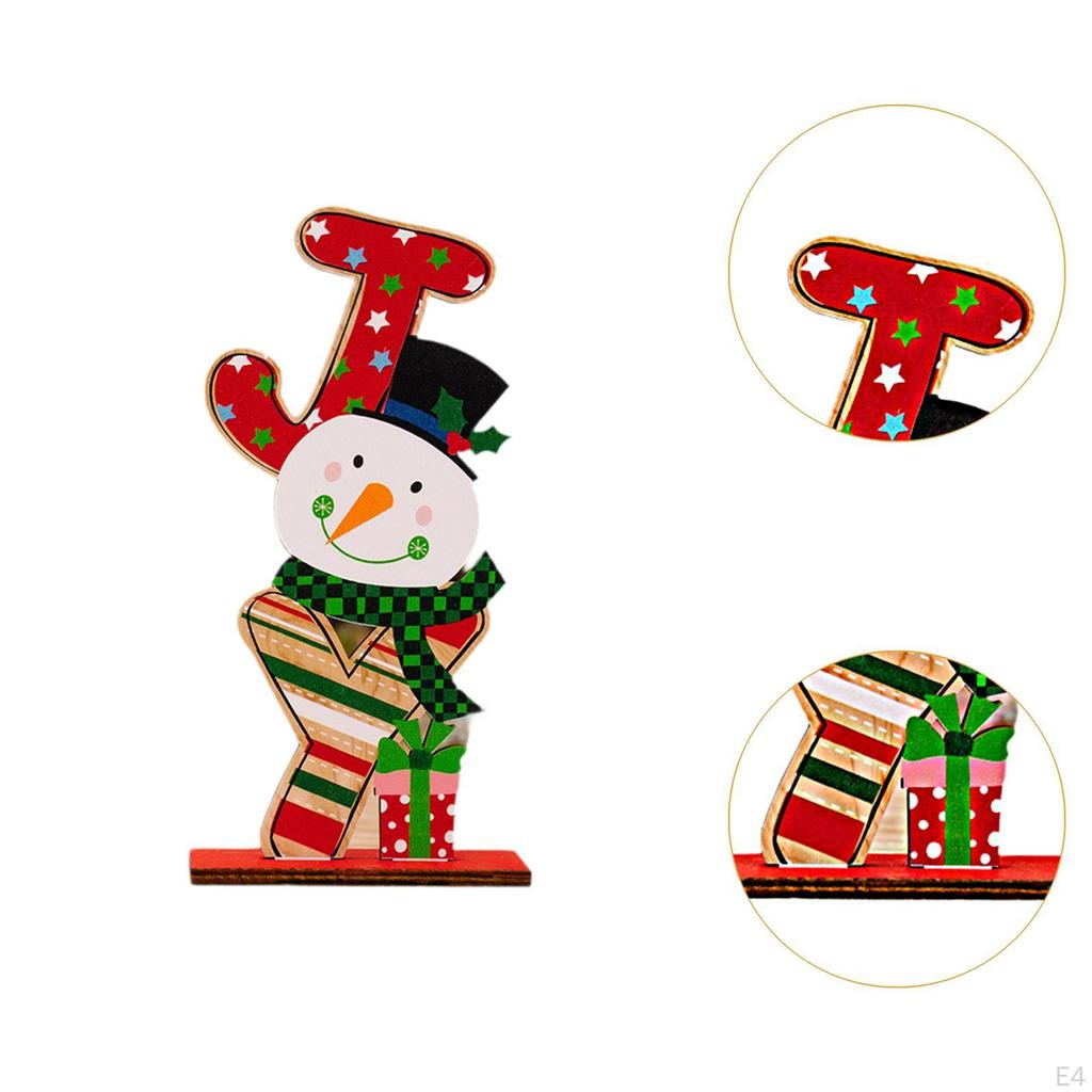 Christmas Wooden Letter Ornament Decoration Craft Gift Decorative Tabletop for