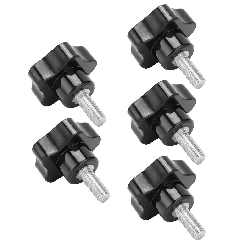 5Pcs Knob Bolt Lathe Hand Grip Twist Knob Nut Screw FiveStar Plum Locking Handle M8x40x20