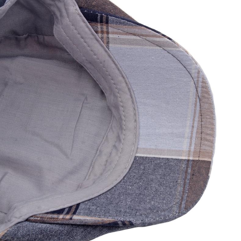 Spring Autumn Thin Beret Men's Cotton Plaid Forward Cap Outdoor Sun Hat Newsboy Cap Male Gatsby Painters Hats
